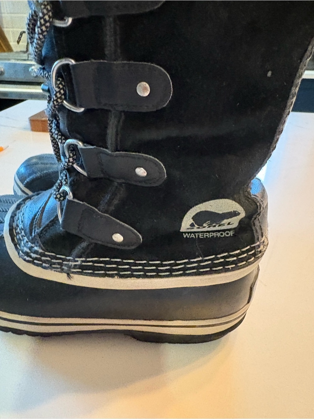 Sorel Kids Black Waterproof Lace-Up Snow Boots